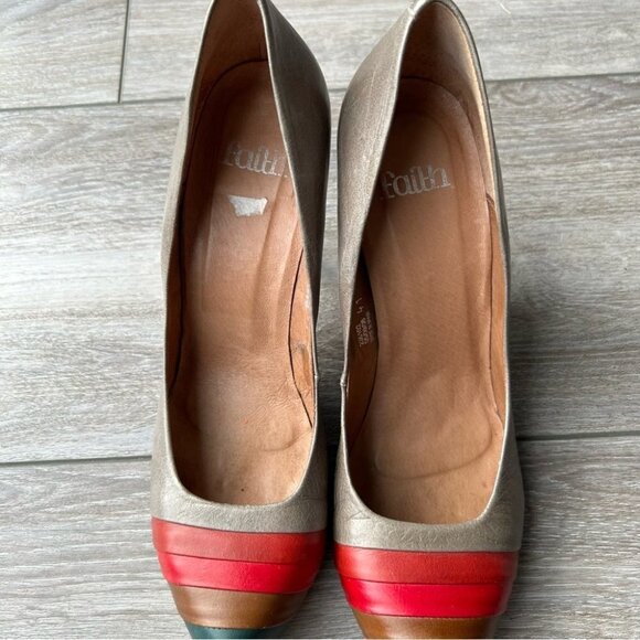 Vintage Faith Multicolour Retro  Fashion Leather Pumps Made in Spain - Picture 7 of 14